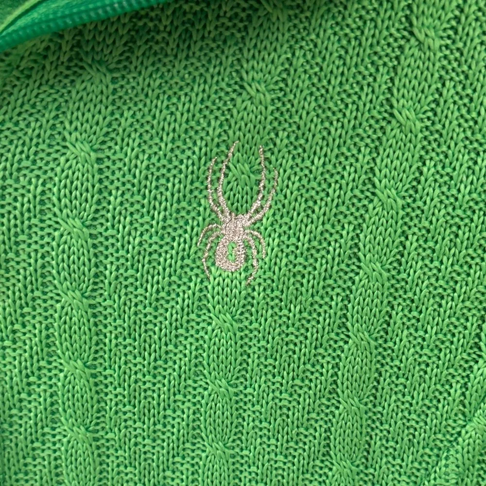 Spyder Green Cable Knit Full Zip Jacket Sweater | Size M